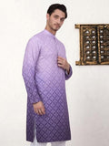 Jompers Men'S Purple Ombre Pure Cotton Straight Kurta (Purple, L)