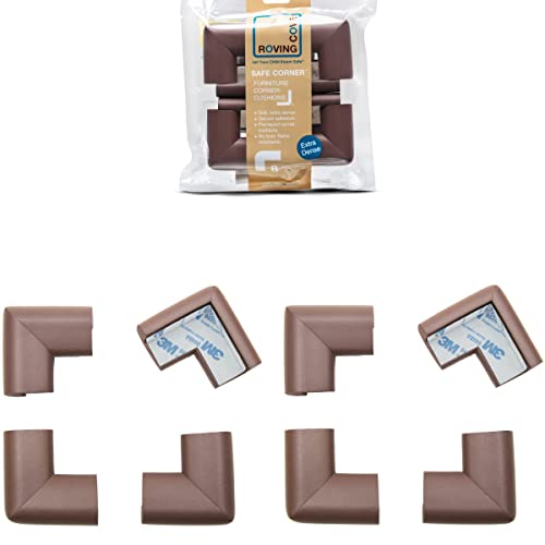 Rovingcove Corner Protector For Baby (8 Large Corners) - Hefty-Fit Heavy-Duty Soft Rubber Foam Furniture Corner Bumper Guards, 3