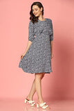 Dhruvi Trendz Womens Rayon Women Western Dresses Regular Fit Western Dress (Dt-Wd1080_Blue_Xl), Casual Dress