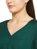 FYLTR Women's Regular Fit Blouse (FYLAW23WB-001_Emerald Green,Emerald Green