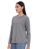 Enamor Essentials E057 Slim Fit Cotton Long Sleeve Crew Neck Tee For Women(E057-Mediumgrey Melange-Xl)