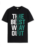 Adro Motivational Quote Printed T-Shirt For Men - 100% Cotton, Regular Fit, Soft Breathable Fabric. (Rn23-M-Best-Bl_Black_2Xl)