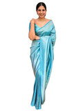 Satrani Women'S Art Silk Banarasi Jacquard Saree With Unstitched Blouse Piece(2668S171N_Sky Blue)