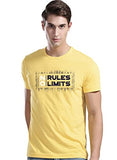 Adro No Rules No Limits Mens Printed T-Shirt (Rnr-M-Lim-Ly_Light Yellow_S)