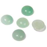 20pcs 6mm Natural Stone No Hole Green Aventurine Semicircle Smooth Cabochons Beads Healing Chakra Crystal Stone Bead for Jewelry