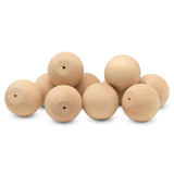 Wood Knobs, 2.5 Inch Round Natural Wood Drawer Pulls, Pack of 12 Unfinished Wooden Drawer Knobs, Ball Shaped Wood Cabinet Knobs,