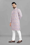 Lookmark Men'S Cotton Blend Printed Long Kurta Suitable For All Indian Wedding, Occasions, And Festivals (Az-Lm-Og-Kurta 24-L) M