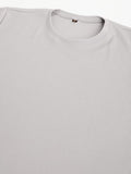LookMark Men's Crepe Blend Solid Pattern Pajama & T-Shirt Set Short Sleeve Round Neck Drawstring Pocketed Elegance (AZ-LM-P1-NW25 Grey-XL),Grey
