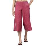 Enamor Ea64 Mid-Rise Shop In Culottes For Women With Side Slits And All Over Print,Strawberry - Ditsy DApparel,S