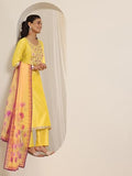 Libas Women'S Silk Blend Kurta Sets (99192_Yellow_M)