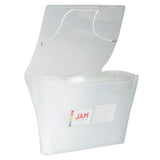 JAM PAPER Accordion Folders 13 Pocket Plastic Expanding File Letter Size 9 x 13 Clear Sold Individually