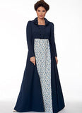 Mccall'S Patterns M7493 E5 Cropped Jacket, Floor-Length Coat And A-Line, Square-Neck Dress, Size 14-22