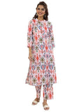 Libas Women'S Pure Cotton Printed Kurta Sets (99244_Multi_L) Multicolour