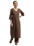 Libas Women'S Cotton Kurta Sets (400221Oc_Brown