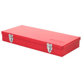 URREA Metal Tool Box 15 x 6.7 x 2.2 Tool Storage/Organization Box with 24 Gauge Construction & Durable Red Finish 5396