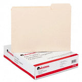 Universal File Folders, 1/3 Cut 3rd Position, OnePly Top Tab, Letter, Manila, 100/Box Pack of 15