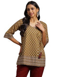 Libas Women'S Cotton Floral A-Line Kurti (29125 Mustard