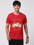 Adro Men'S Royal Bike Design Printed 100% Cotton T-Shirt - Regular Fit, Printed T-Shirts For Men (Rn24-Ryl-Rd_Red_L)