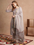 Gosriki Women'S Rayon Blend Straight Printed Kurta With Pant & Dupatta (Sense Beige-Vks01-Gs_M_Beige_Medium),Beige,,B0DC6L8ZJB