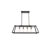 Living District Resolute 4-Light Metal Pendant In Brass/Black