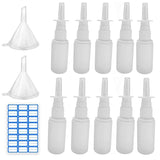 10Pcs 30ML/1oz Plastic Nasal Spray Bottle Mist Sprayer - Empty Refillable Pump Sprayer Fine Mist Sprayers Atomizers with Funnels