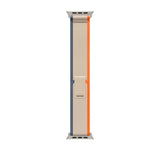 Apple Watch Band - Trail Loop (49mm) - Orange/Beige with Rugged Titanium Finish - S/M