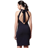 Oomph! Women'S Western & Fusion Wear Dress For Women One Piece Blue - Md750,Navy BlueApparel,S