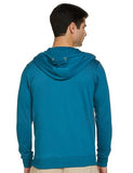 FYLTR Men's Casual Zip-Up Hoodie with Drawstring Detail - Utility Pockets | Full Zipper | Casual Winterwear for Men,Blue Bomber