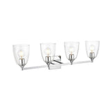 Living District Gianni 4-Light Iron & Glass Bath Sconce In Chrome/Clear