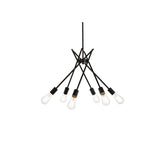 Living District Lucca 6-Light Mid-Century Metal Pendant In Black