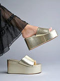 Shoetopia Embellished Golden Platform Heels For Women & Heels /Uk6,Golden,6,B0C3RHSH37
