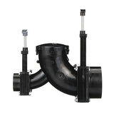 Valterra Ell Double Rotating Valve, Mess-Free Waste Valve For Rvs, Campers, Trailers, 3'' Hub X 1.5'' Hub X 3'' Bayonet Cap
