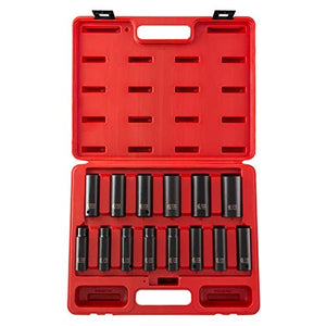 Sunex 2653 1/2-Inch Drive Deep Metric 6 Point Impact Socket Set, 14-Piece