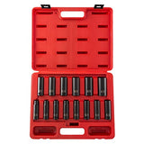 Sunex 2653 1/2-Inch Drive Deep Metric 6 Point Impact Socket Set, 14-Piece