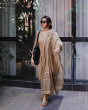 Anni Designer Women'S Rayon Blend Straight Solid Kurta With Pant & Dupatta (Raja Saab Beige_4Xl_Beige_Xxxx-Large),Beige,4XL,Rayon Blend,Regular,