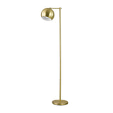 GLOBE Electric 12915 60 Floor Lamp, Satin Gold Finish, Vintage Glam Design, in-Line Switch, E26 Base, Gold and Brass Modern Floo