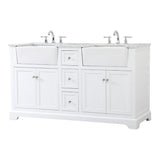 Elegant Decor Franklin 60 Aluminum Mdf Double Bathroom Vanity In White
