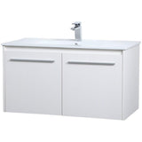 Elegant Decor Rasina 36 Single Porcelain Top Floating Bathroom Vanity In White