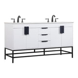 Elegant Decor Indoor Modern Under Sink Bathroom Fixtures Storage Organizer Cabinet 18 Inch Single Bathroom Vanity - Natural Oak