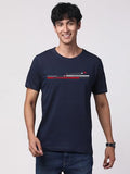 Adro Men'S Graphic Printed 100% Cotton T-Shirt - Regular Fit, Printed T-Shirts For Men (Rn24-Rac-Nb_Navy_Xl)