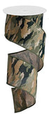 Camouflage Print Woven Ribbon, Woodland Green & Tan, for Making Festive and Cheerful Birthday Party Decorations 2.5 Inch x 10 Ya