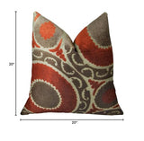 Plutus Brands Plutus Pomegranate Handmade Throw Pillow, 20 X 20, Red/Brown