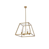 Living District Declan 4-Light Farmhouse Metal Pendant In Brass