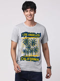 Adro La Surfers California Printed T-Shirt For Men - 100% Cotton, Regular Fit, Soft Breathable Fabric. (Rn23-M-Srf-Gr_Grey_2Xl)