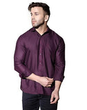 Dhruvi Trendz Mens Cotton Blend Men'S Casual Shirt Regular Fit Western (Dt-Ms-6018_Purple_S)