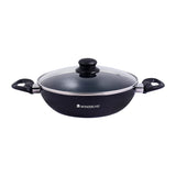 Wonderchef Ultra Aluminium NonStick Wok 24cm, 2.7L, 2.7mm, Black