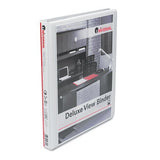 12 Universal Deluxe Round Ring Vinyl View 3Ring Binders, 1/2 Capacity, White, EA UNV20702