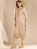 Libas Women'S Silk Blend Kurta Sets (99476 Taupe M