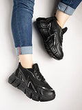 Shoetopia Women'S Flat Sneakers Black (5 Uk),Black,5,B0BT1ZBC6J