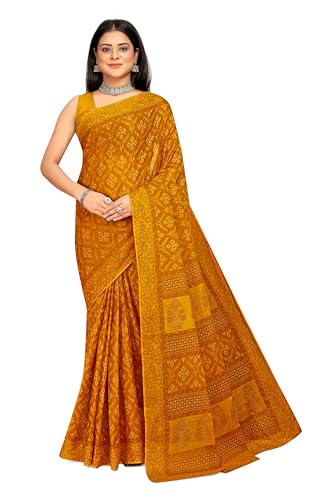 Tamaira Fashion Women's Plain Cotton Saree (11549_Mustard